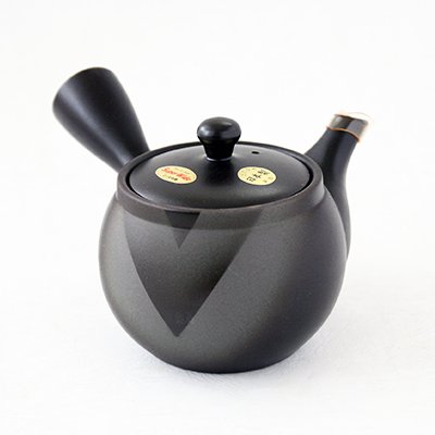 常滑焼 黒泥V字柄 帯アミ急須 600ml