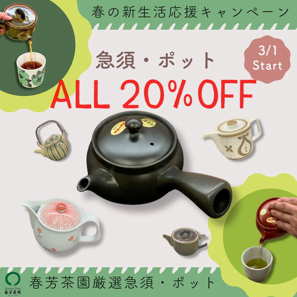 【春の新生活応援キャンペーン】急須ポット２０％OFF。３月１日～４月２６日まで