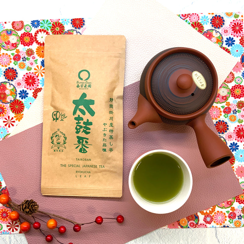 10月12日～18日のお渡しとなります。創業祭限定特別価格 深蒸し緑茶「太鼓番」80g詰【静岡掛川産やぶきた品種】