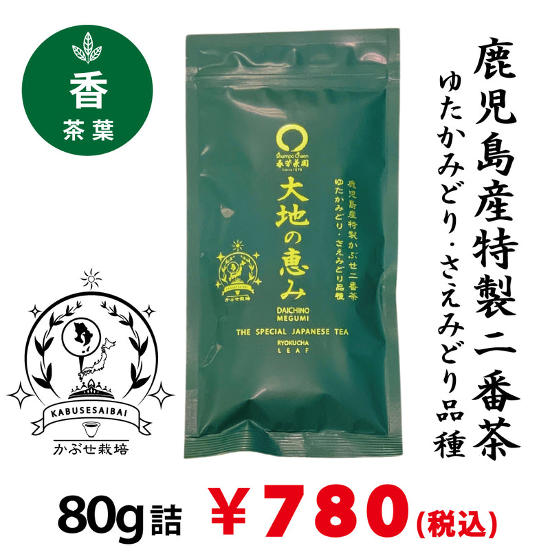 鹿児島知覧産】 特製深蒸しかぶせ緑茶「大地の恵み」80g詰※ネコポス便4