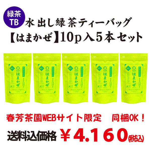 Web限定！送料込のまとめ買いセット【静岡森産】水出し緑茶ティーバッグ「はまかぜ」１０ｐ入５本セット