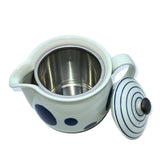 波佐見焼スーパーステンレスフィルター付ポット「丸紋ラインナイスポット」450ml