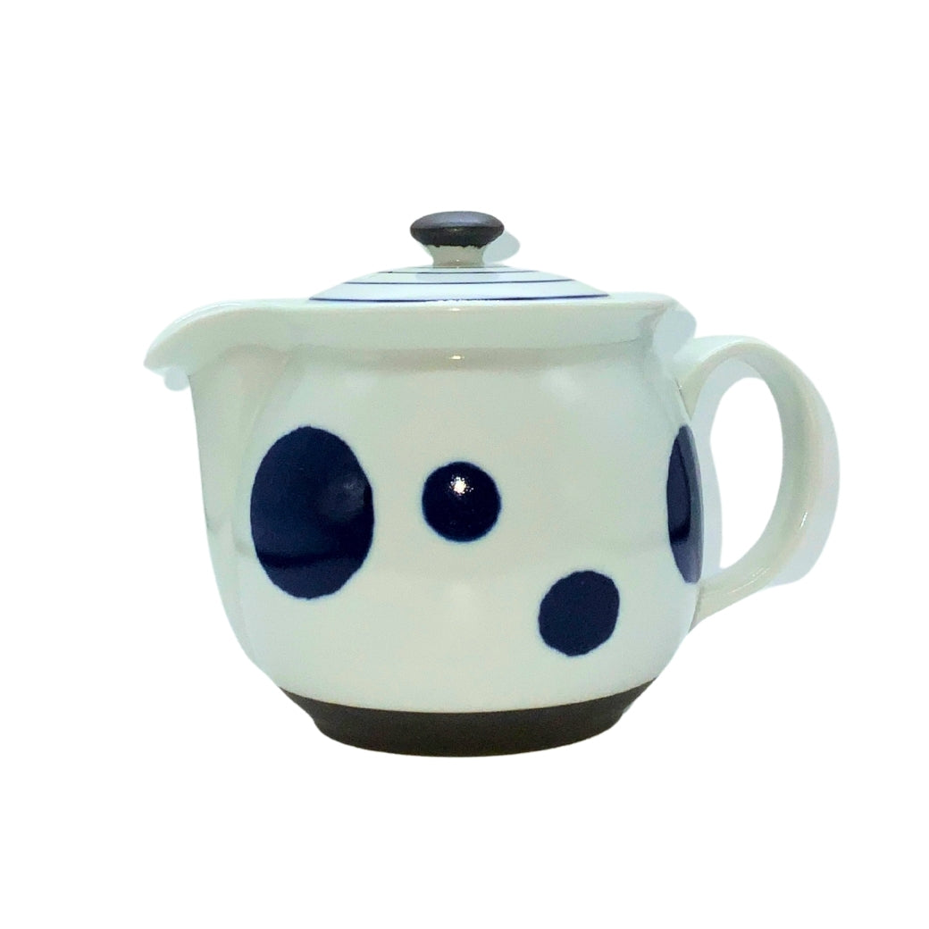 波佐見焼スーパーステンレスフィルター付ポット「丸紋ラインナイスポット」450ml