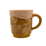 京焼・清水焼　釉彩三島詰唐草マグカップ　ピンク　350ml