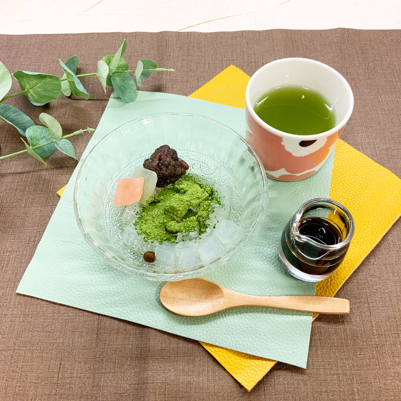 夏のおすすめギフトセット【静岡産水出し緑茶「はまかぜティーバッグ」＆鹿児島有機抹茶使用「抹茶あんみつ」】