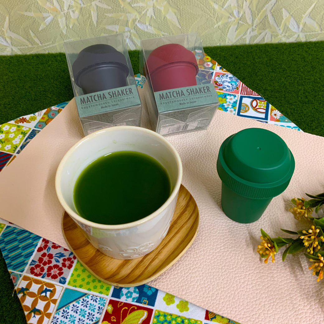 【愛知県西尾産】抹茶「喫茶去」＆【加賀山中塗】抹茶シェイカーセット※ネコポス便不可