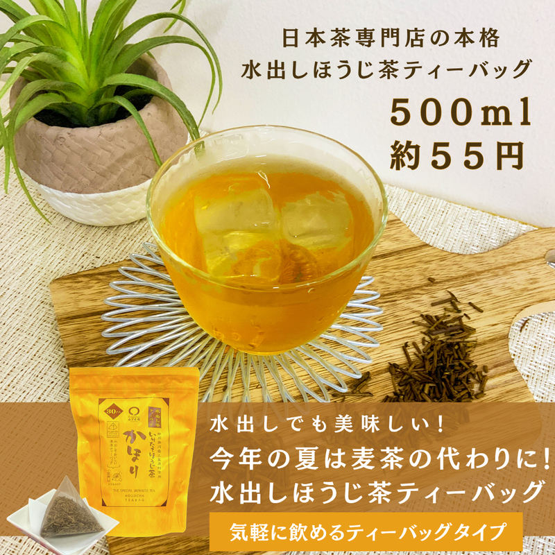 静岡掛川産】水だしほうじ茶ティーバッグ 「かほり」5gTB×30p入 簡単