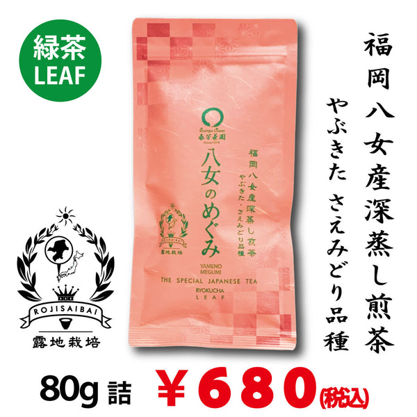 福岡八女産やぶきた・さえみどり品種】 深蒸し煎茶「八女のめぐみ」80g