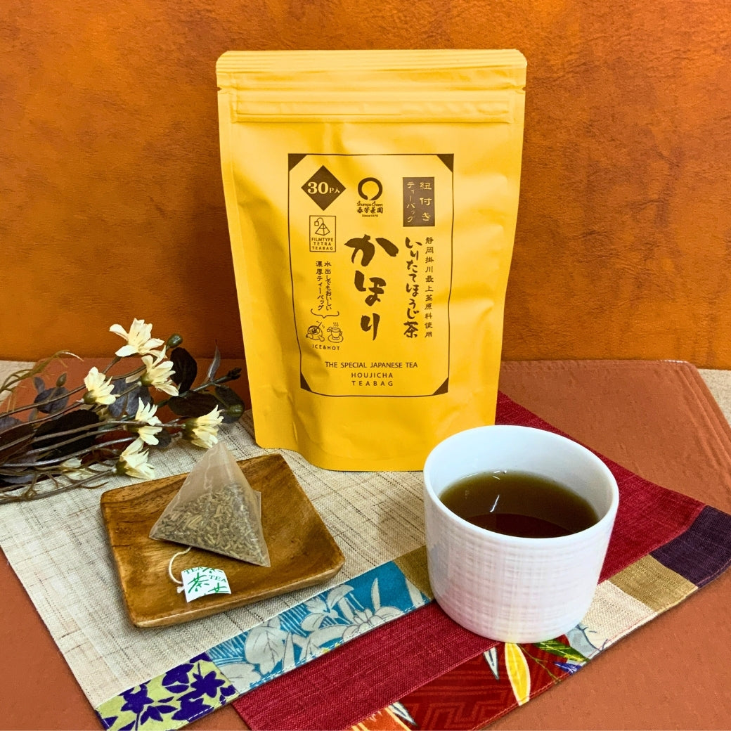 期間限定10月15日～21日のお渡しor配送となります。1,380円→1,080円！創業祭限定特別価格 紐付きカップ用ティーバッグ「かほりほうじ茶ティーバッグ」2.5ｇ×30ｐ入【静岡掛川産茎使用】※メール便不可