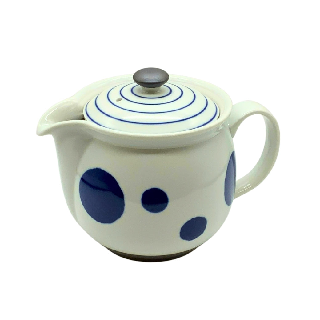 波佐見焼スーパーステンレスフィルター付ポット「丸紋ラインナイスポット」450ml