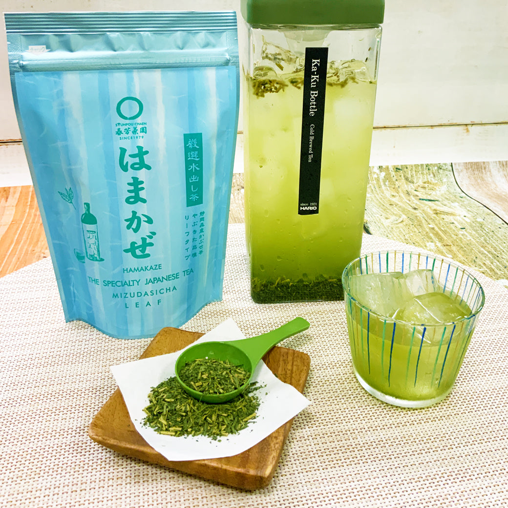 Regular price [3950 yen including tax] Kirk bottle & [Mori Shizuoka] Cold brew green tea ``Hamakaze'' 160g packed
