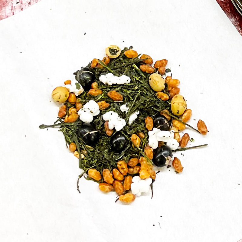 《2026年「午」干支年賀和紙袋入》福呼ぶ福豆入玄米茶「福茶」70g詰【静岡掛川菊川産やぶきた品種煎茶ひととき使用】